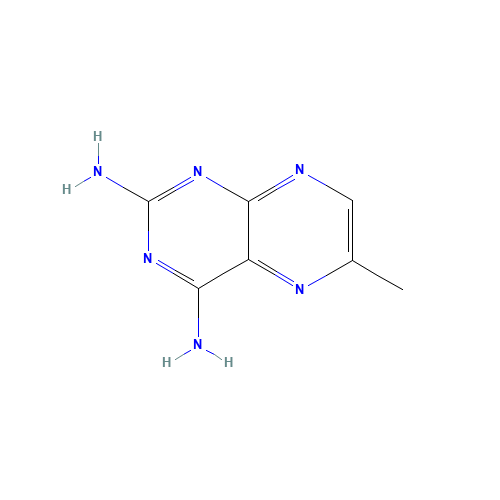 6-Methyl-2,4-pteridinediamine (CAS: 708-74-7) - Chemical Structure and Molecular Formula 