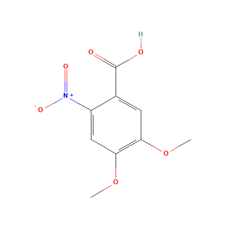 4,5-Dimethoxy-2-nitrobenzoic acid (CAS: 4998-07-6) - Chemical Structure and Molecular Formula 