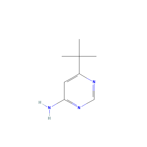 4-AMINO-6-TERT-BUTYLPYRIMIDINE (CAS: 3435-27-6) - Chemical Structure and Molecular Formula 