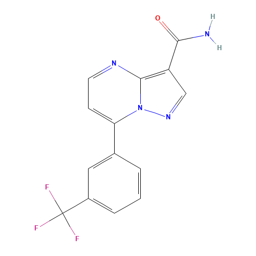 7-[3-(TRIFLUOROMETHYL)PHENYL]PYRAZOLO[1,5-A]PYRIMIDINE-3-CARBOXAMIDE (CAS: 115930-92-2) - Related Chemical Product