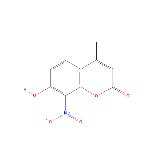 7-HYDROXY-4-METHYL-8-NITROCOUMARIN (CAS: 19037-69-5) - Chemical Structure and Molecular Formula 
