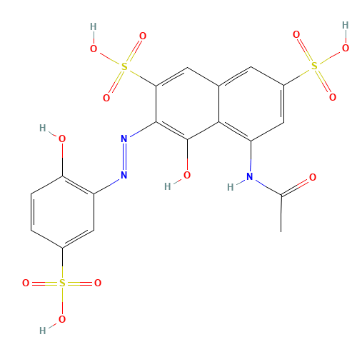 1-HYDROXY-2-(2-HYDROXY-5-SULFO-PHENYLAZO)-3,6-DISULFO-8-ACETAMINO-NAPHTHALINE (CAS: 101708-53-6) - Related Chemical Product
