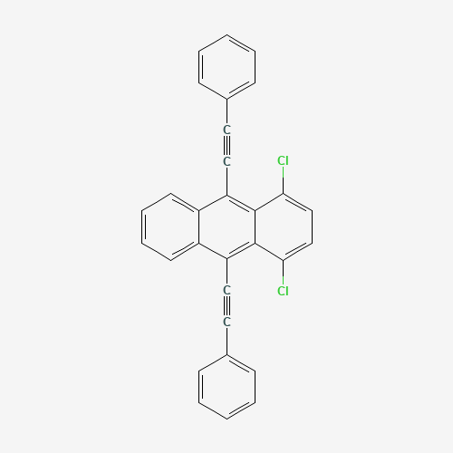 9,10-BIS(PHENYLETHYNYL)-1,4-DICHLOROANTHRACENE (CAS: 80034-19-1) - Chemical Structure and Molecular Formula 