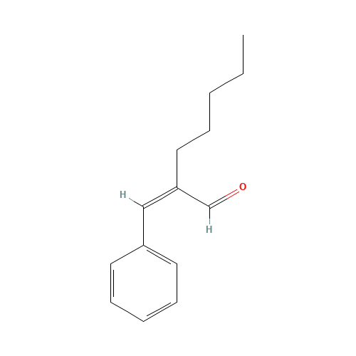 Amylcinnamaldehyde (CAS: 122-40-7) - Chemical Structure and Molecular Formula 