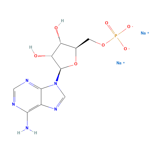 Disodium adenosine 5'-phosphate (CAS: 4578-31-8) - Chemical Structure and Molecular Formula 