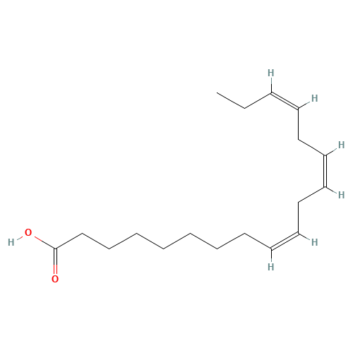 Linolenic acid (CAS: 463-40-1) - Chemical Structure and Molecular Formula 