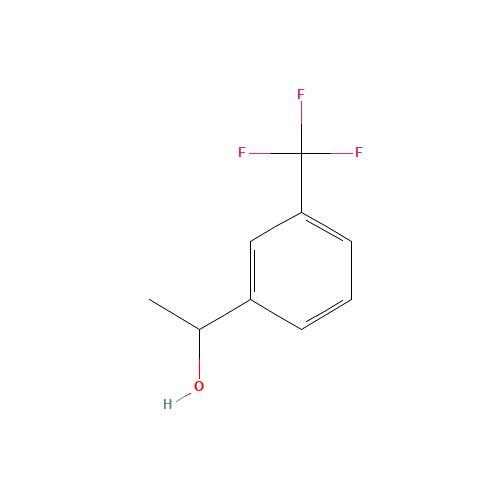 ALPHA-METHYL-3-(TRIFLUOROMETHYL)BENZYL ALCOHOL (CAS: 454-91-1) - Chemical Structure and Molecular Formula 