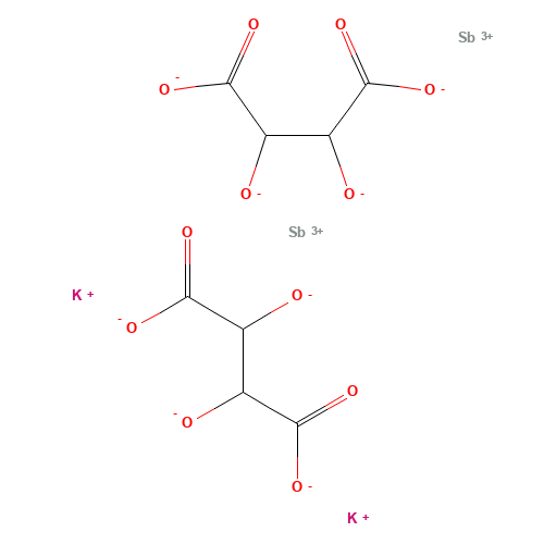 L-Antimony potassium tartrate (CAS: 11071-15-1) - Chemical Structure and Molecular Formula 