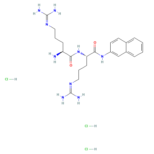 ARG-ARG BETA-NAPHTHYLAMIDE TRIHYDROCHLORIDE (CAS: 100900-26-3) - Chemical Structure and Molecular Formula 
