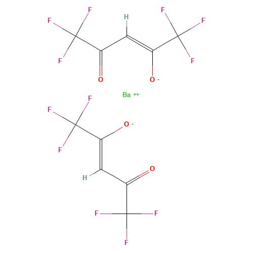 BARIUM HEXAFLUOROACETYLACETONATE (CAS: 118131-57-0) - Chemical Structure and Molecular Formula 
