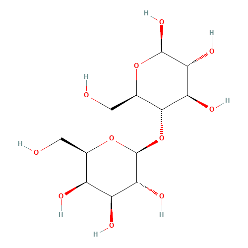 BETA-D-LACTOSE (CAS: 5965-66-2) - Chemical Structure and Molecular Formula 