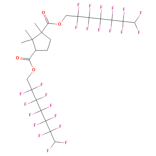 BIS(1H,1H,7H-PERFLUOROHEPTYL)DICAMPHORATE (CAS: 2355-57-9) - Chemical Structure and Molecular Formula 