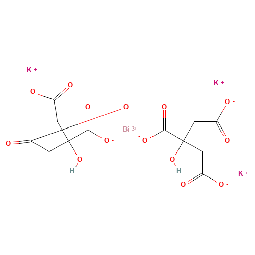 BISMUTH POTASSIUM CITRATE (CAS: 57644-54-9) - Chemical Structure and Molecular Formula 