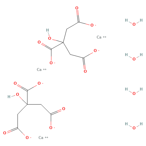 Calcium citrate tetrahydrate (CAS: 5785-44-4) - Chemical Structure and Molecular Formula 