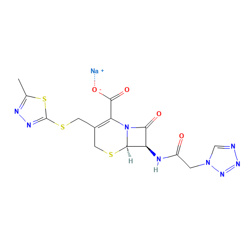 Cefazolin sodium salt (CAS: 27164-46-1) - Chemical Structure and Molecular Formula 
