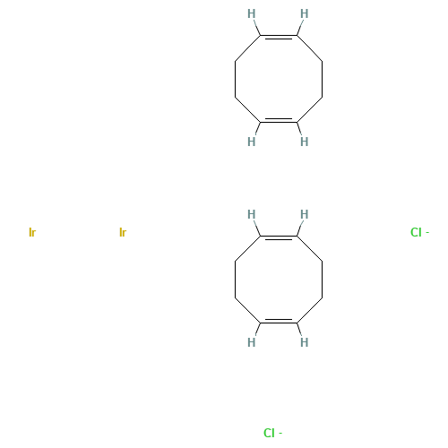 Chloro(1,5-cyclooctadiene)iridium(I) dimer (CAS: 12112-67-3) - Chemical Structure and Molecular Formula 