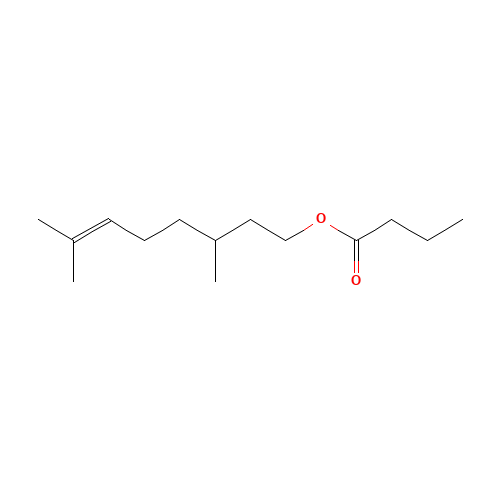 CITRONELLYL BUTYRATE (CAS: 141-16-2) - Chemical Structure and Molecular Formula 