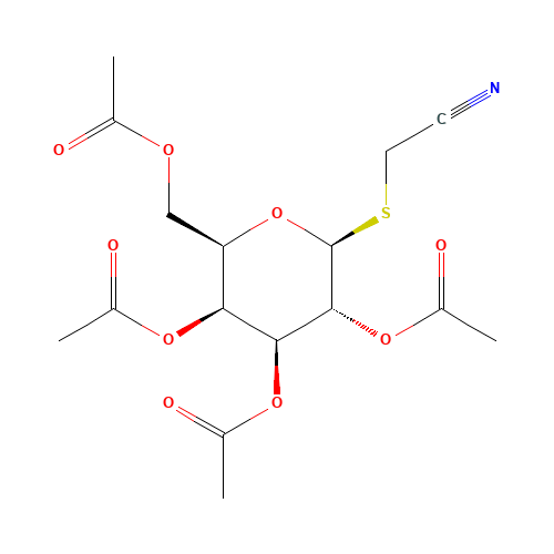 CYANOMETHYL 2,3,4,6-TETRA-O-ACETYL-1-THIO-BETA-D-GALACTOPYRANOSIDE (CAS: 61145-33-3) - Chemical Structure and Molecular Formula 