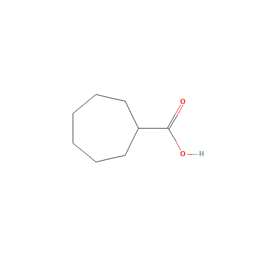 Cycloheptanecarboxylic acid (CAS: 1460-16-8) - Chemical Structure and Molecular Formula 
