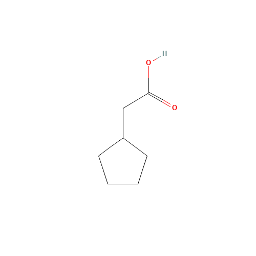 CYCLOPENTYLACETIC ACID (CAS: 1123-00-8) - Chemical Structure and Molecular Formula 