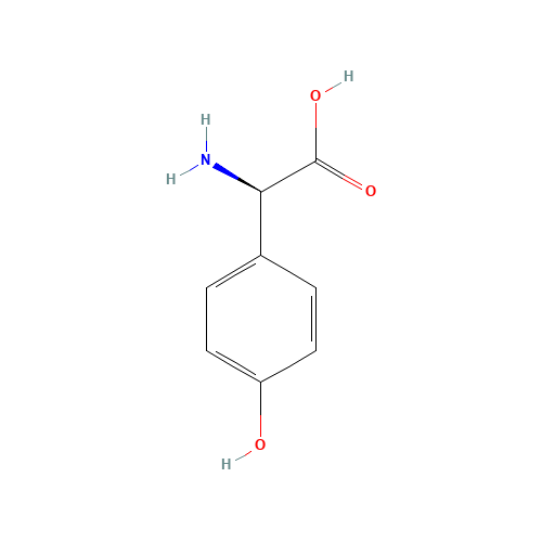 D(-)-4-Hydroxyphenylglycine (CAS: 22818-40-2) - Chemical Structure and Molecular Formula 