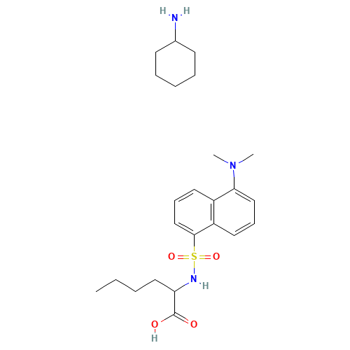 DANSYL-DL-NORLEUCINE CYCLOHEXYLAMMONIUM SALT (CAS: 84540-65-8) - Chemical Structure and Molecular Formula 