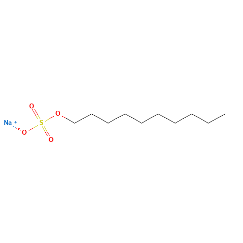 SODIUM DECYL SULFATE (CAS: 142-87-0) - Chemical Structure and Molecular Formula 
