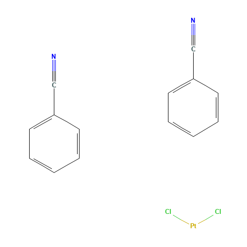 Bis(benzonitrile)dichloroplatinum(II) (CAS: 14873-63-3) - Chemical Structure and Molecular Formula 