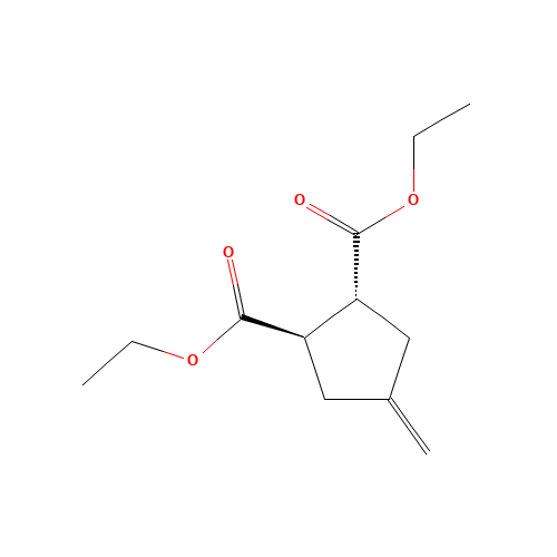 DIETHYL TRANS-4-METHYLENE-1,2-CYCLOPENTANEDICARBOXYLATE (CAS: 63649-25-2) - Chemical Structure and Molecular Formula 