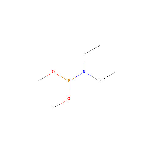 DIMETHYL N,N-DIETHYLPHOSPHORAMIDITE (CAS: 20621-25-4) - Chemical Structure and Molecular Formula 