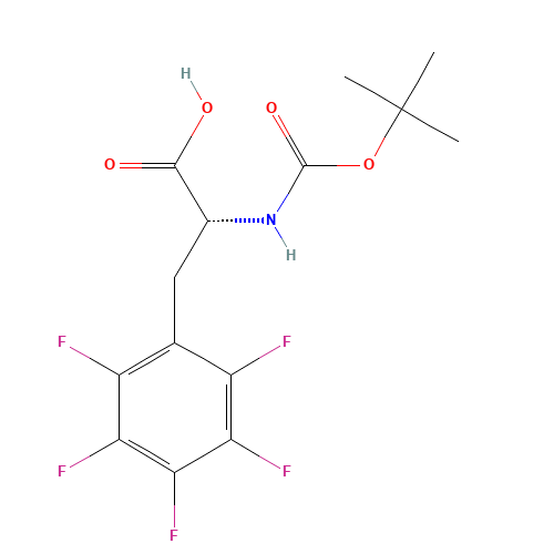 BOC-D-PENTAFLUOROPHENYLALANINE (CAS: 136207-26-6) - Chemical Structure and Molecular Formula 