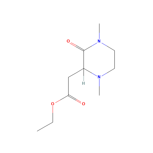 ETHYL 2-(1,4-DIMETHYL-3-OXO-2-PIPERAZINYL)ACETATE (CAS: 175205-86-4) - Chemical Structure and Molecular Formula 