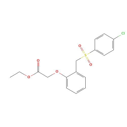 ETHYL 2-(2-([(4-CHLOROPHENYL)SULFONYL]METHYL)PHENOXY)ACETATE (CAS: 175202-86-5) - Chemical Structure and Molecular Formula 
