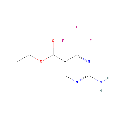 ETHYL 2-AMINO-4-(TRIFLUOROMETHYL)PYRIMIDINE-5-CARBOXYLATE (CAS: 149771-09-5) - Chemical Structure and Molecular Formula 