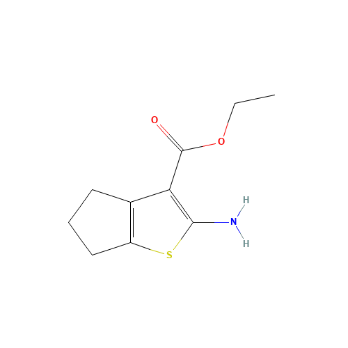 2-AMINO-5,6-DIHYDRO-4H-CYCLOPENTA[B]THIOPHENE-3-CARBOXYLIC ACID ETHYL ESTER (CAS: 4815-29-6) - Chemical Structure and Molecular Formula 