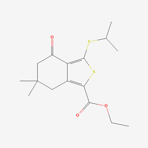 ETHYL 3-(ISOPROPYLTHIO)-6,6-DIMETHYL-4-OXO-4,5,6,7-TETRAHYDROBENZO[C]THIOPHENE-1-CARBOXYLATE (CAS: 175202-44-5) - Related Chemical Product