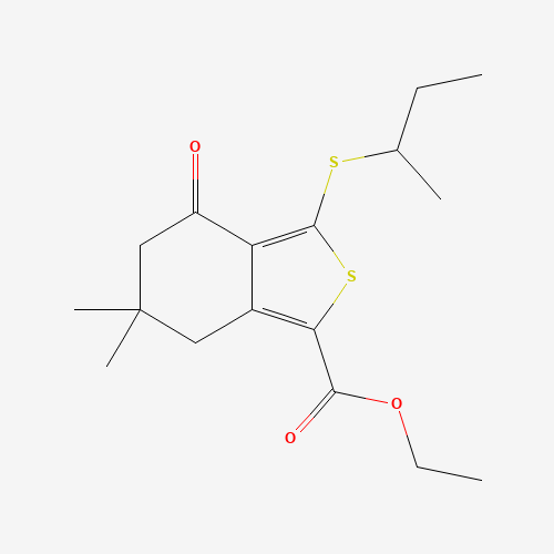 ETHYL 3-(SEC-BUTYLTHIO)-6,6-DIMETHYL-4-OXO-4,5,6,7-TETRAHYDROBENZO[C]THIOPHENE-1-CARBOXYLATE (CAS: 172516-44-8) - Related Chemical Product