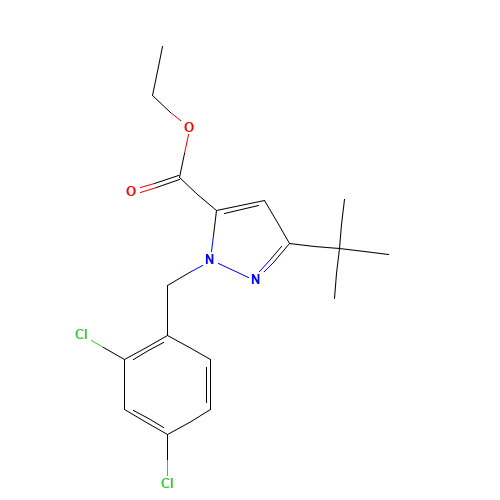 ETHYL 3-(TERT-BUTYL)-1-(2,4-DICHLOROBENZYL)-1H-PYRAZOLE-5-CARBOXYLATE (CAS: 306936-96-9) - Related Chemical Product