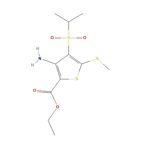 ETHYL 3-AMINO-4-(ISOPROPYLSULFONYL)-5-(METHYLTHIO)THIOPHENE-2-CARBOXYLATE (CAS: 175202-72-9) - Related Chemical Product