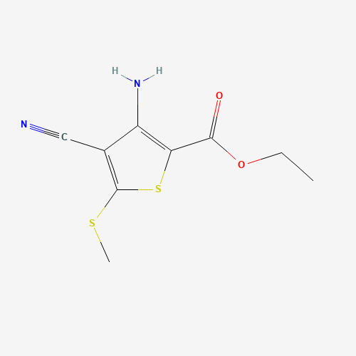 ETHYL 3-AMINO-4-CYANO-5-(METHYLTHIO)THIOPHENE-2-CARBOXYLATE (CAS: 116170-90-2) - Chemical Structure and Molecular Formula 