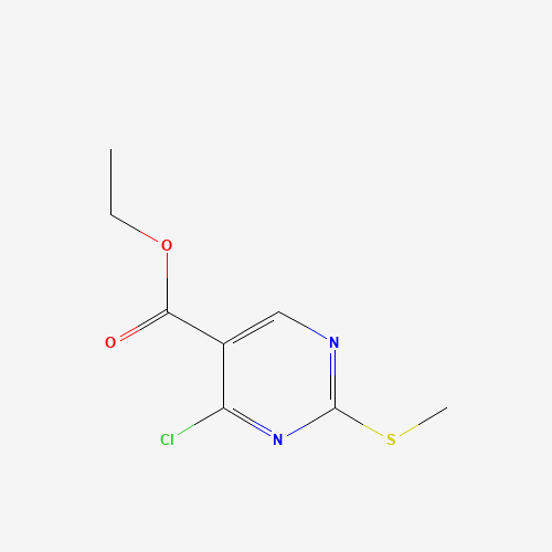 Ethyl 4-chloro-2-methylthio-5-pyrimidinecarboxylate (CAS: 5909-24-0) - Chemical Structure and Molecular Formula 