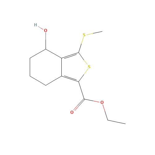 ETHYL 4-HYDROXY-3-(METHYLTHIO)-4,5,6,7-TETRAHYDROBENZO[C]THIOPHENE-1-CARBOXYLATE (CAS: 172516-36-8) - Chemical Structure and Molecular Formula 