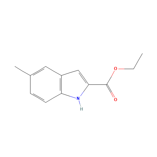 ETHYL 5-METHYLINDOLE-2-CARBOXYLATE (CAS: 16382-15-3) - Chemical Structure and Molecular Formula 