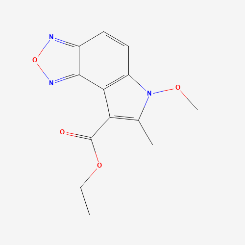 ETHYL 6-METHOXY-7-METHYL-6H-[1,2,5]OXADIAZOLO[3,4-E]INDOLE-8-CARBOXYLATE (CAS: 306935-65-9) - Chemical Structure and Molecular Formula 