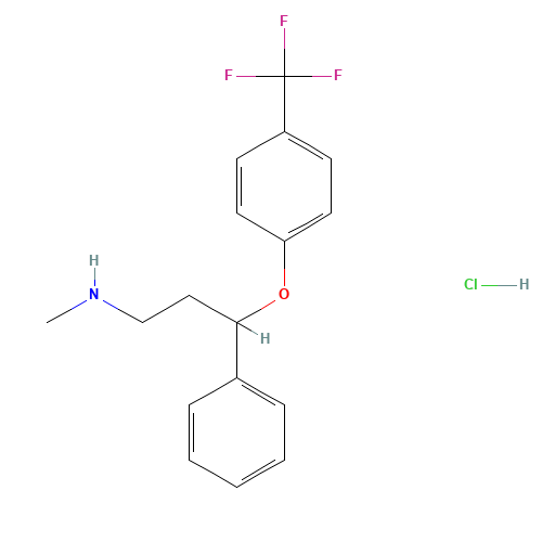 FLUOXETINE HYDROCHLORIDE (CAS: 59333-67-4) - Chemical Structure and Molecular Formula 