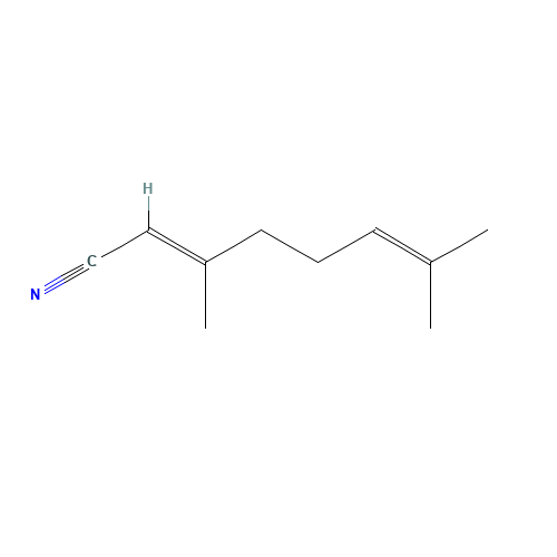 3,7-Dimethyl-2,6-octadienenitrile (CAS: 5146-66-7) - Chemical Structure and Molecular Formula 