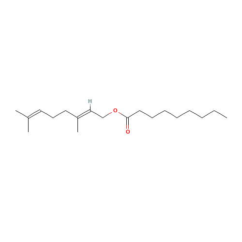 GERANYL PELARGONATE (CAS: 68039-29-2) - Chemical Structure and Molecular Formula 