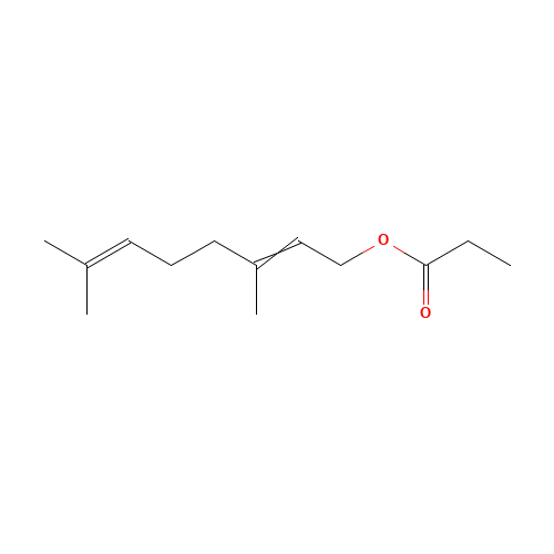 GERANYL PROPIONATE (CAS: 27751-90-2) - Chemical Structure and Molecular Formula 