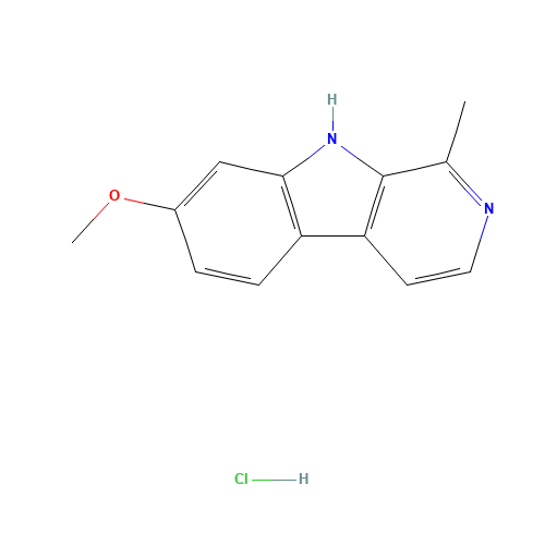 HARMINE HYDROCHLORIDE (CAS: 343-27-1) - Chemical Structure and Molecular Formula 