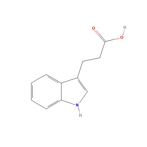 3-Indolepropionic acid (CAS: 830-96-6) - Chemical Structure and Molecular Formula 